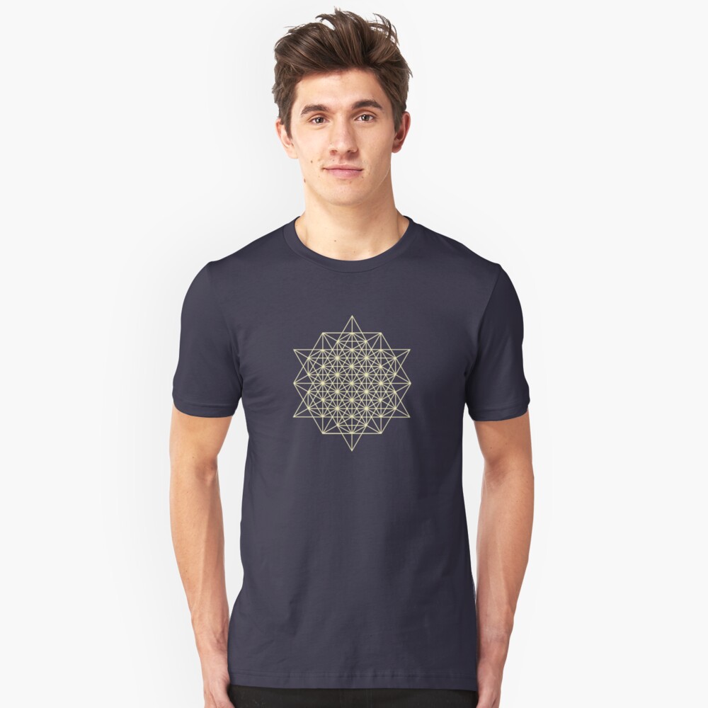 64 Tetrahedrons 2D Sacred Geometry Slim Fit T-Shirt