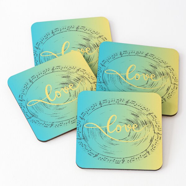 Item preview, Love Vinyl In Blue Green Gold & Black designed and sold by BrightrDayMusicArt.