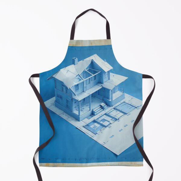 Item preview, one blue background, architectural plan designed and sold by PrintYourStyle.