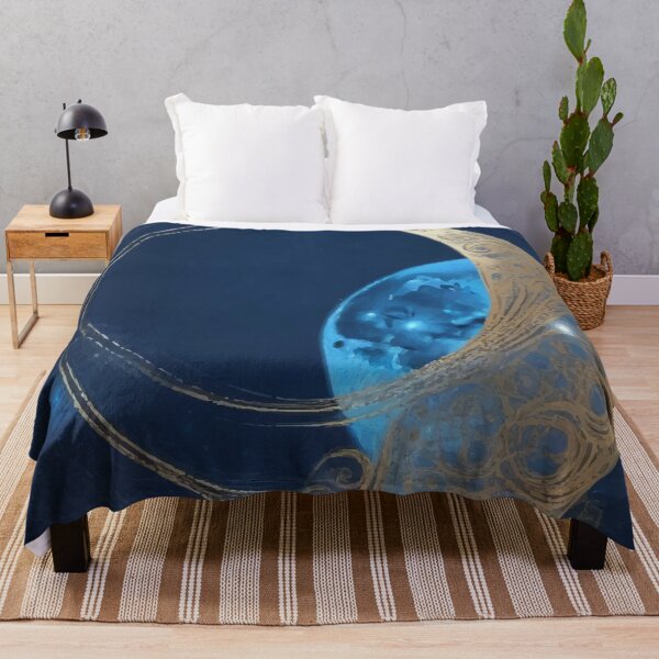 Item preview, Celestial Embrace: Moonlight in Gold and Blue designed and sold by AbstractAnom.
