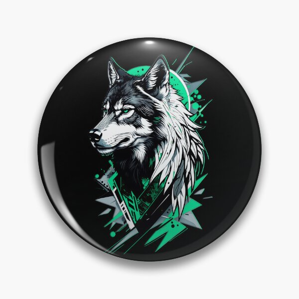 Item preview, Wolf Abstract Art - Green designed and sold by StefAnimal.