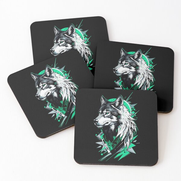 Item preview, Wolf Abstract Art - Green designed and sold by StefAnimal.
