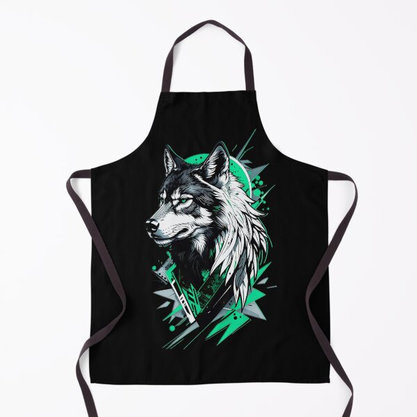 Item preview, Wolf Abstract Art - Green designed and sold by StefAnimal.