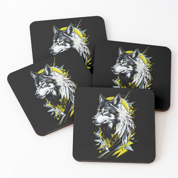 Item preview, Wolf Abstract Art - Yellow designed and sold by StefAnimal.