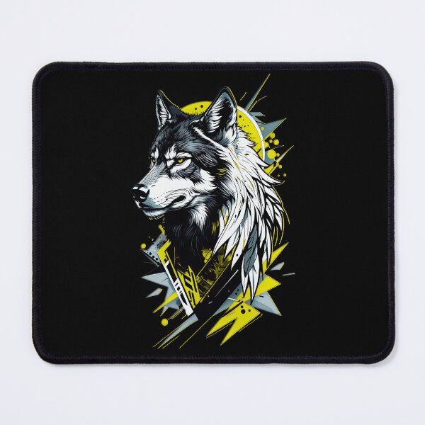 Item preview, Wolf Abstract Art - Yellow designed and sold by StefAnimal.