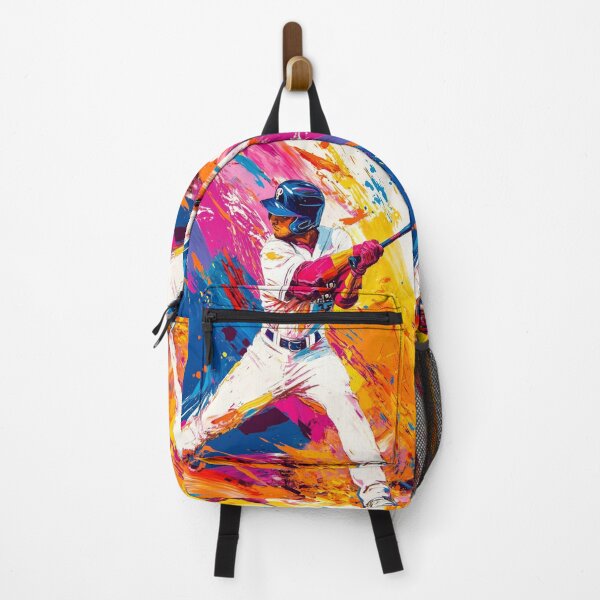 Item preview, Abstract depiction of a baseball player hitting a ball with vibrant colours Active Outdoors Inspired Art designed and sold by CDC40.