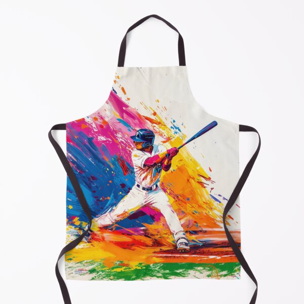 Item preview, Abstract depiction of a baseball player hitting a ball with vibrant colours Active Outdoors Inspired Art designed and sold by CDC40.