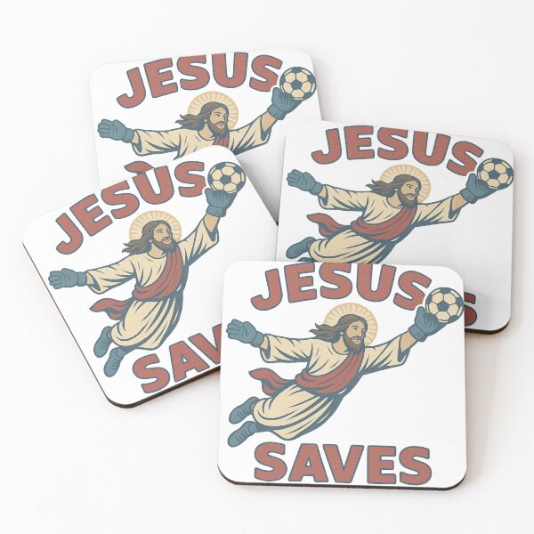 Item preview, Jesus Saves Soccer Goalie | Retro Christian Goalie Design designed and sold by Throttle Up Media.