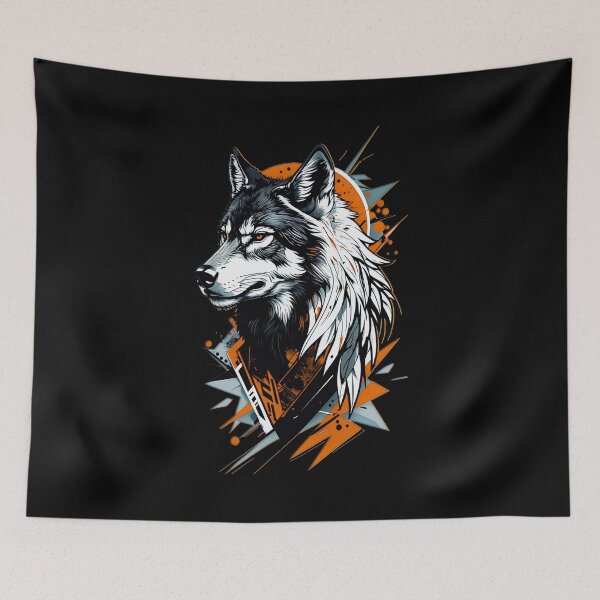 Item preview, Wolf Abstract Art - Orange designed and sold by StefAnimal.