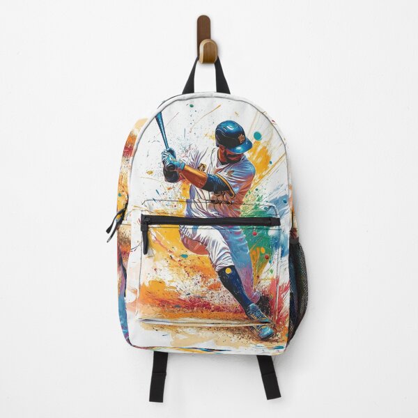 Item preview, Abstract depiction of a baseball player hitting a ball with vibrant colours Active Outdoors Inspired Art designed and sold by CDC40.
