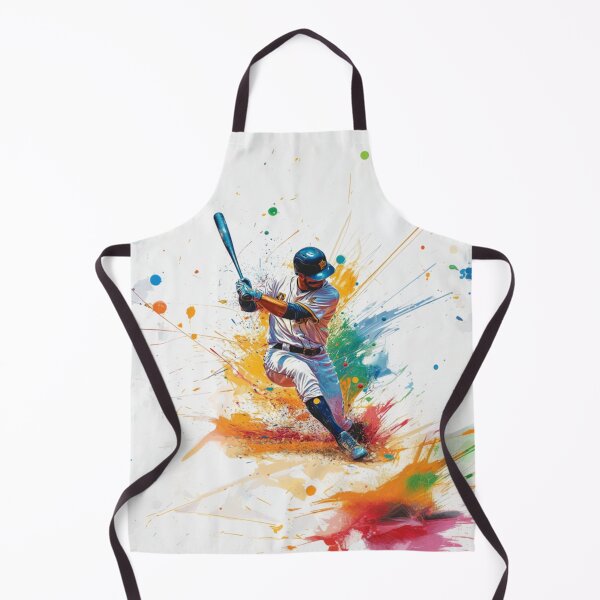 Item preview, Abstract depiction of a baseball player hitting a ball with vibrant colours Active Outdoors Inspired Art designed and sold by CDC40.