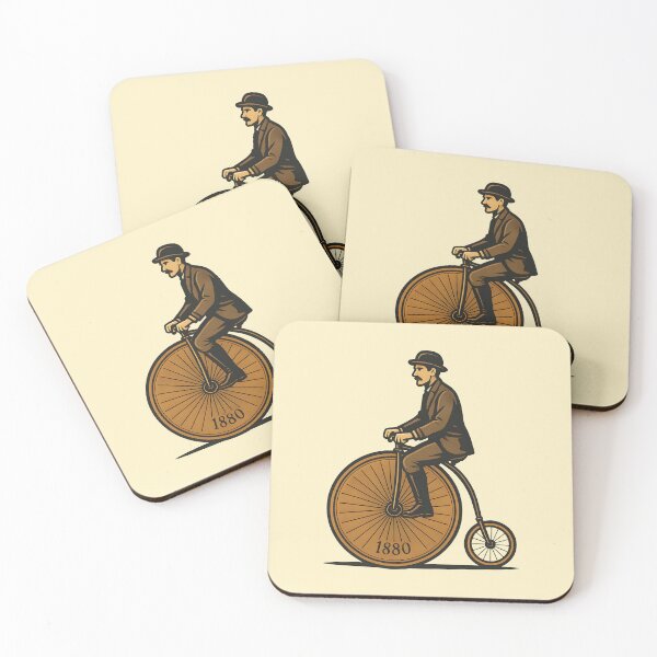 Item preview, Vintage Penny-Farthing Rider Vector Art | Victorian Cyclist Clipart | 1880s Bicycle Illustration | Antique High Wheel Bike Design designed and sold by WAUZ.
