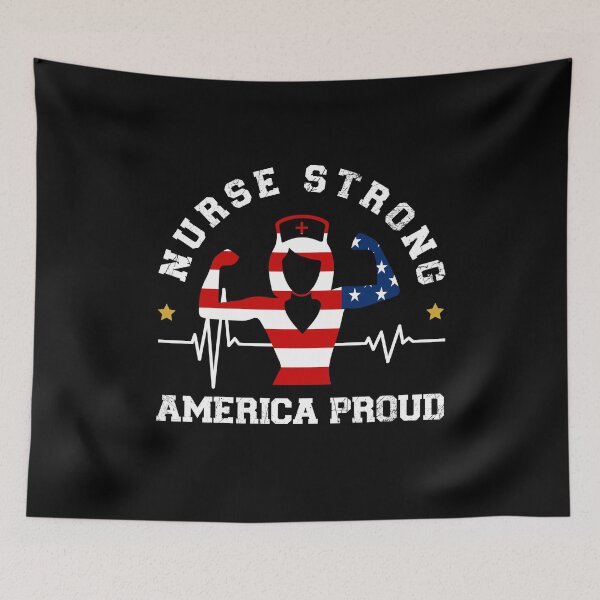 Item preview, Nurse Strong America Proud for patriotic nurses designed and sold by NewAdventure.