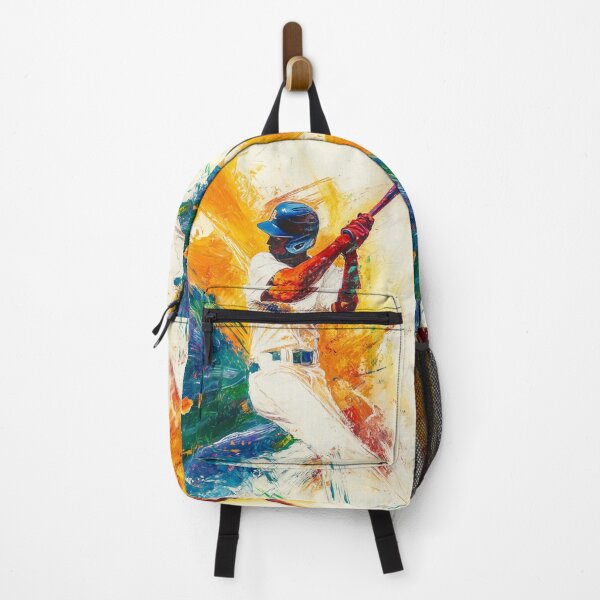 Item preview, Abstract depiction of a baseball player hitting a ball with vibrant colours Active Outdoors Inspired Art designed and sold by CDC40.