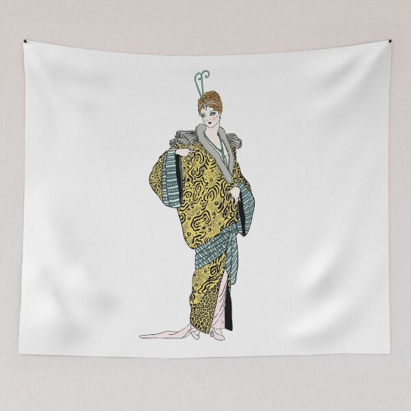 Item preview, Leopard coat Art Deco Lady designed and sold by Mati's Myths.