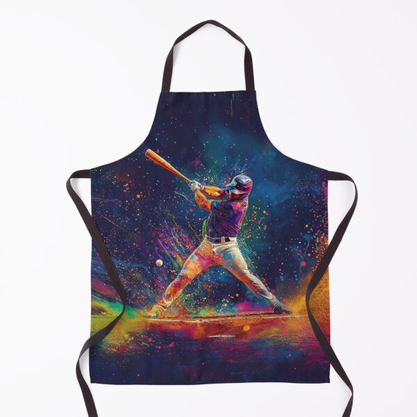 Item preview, Abstract depiction of a baseball player hitting a ball with vibrant colours Active Outdoors Inspired Art designed and sold by CDC40.