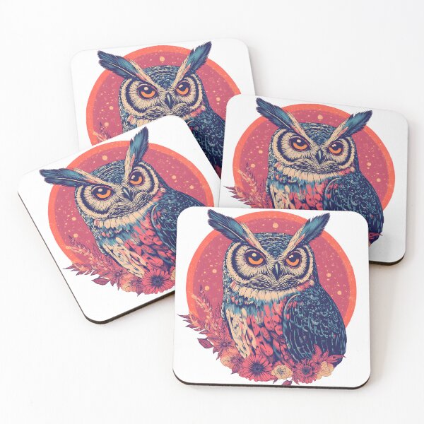 Item preview, Psychedelic Owl in Bloom – Vibrant Boho Animal Art designed and sold by Kollibri.