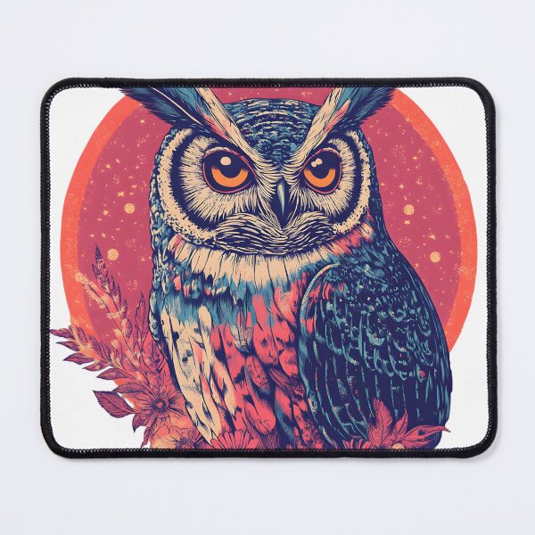 Item preview, Psychedelic Owl in Bloom – Vibrant Boho Animal Art designed and sold by Kollibri.