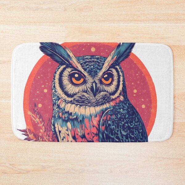 Item preview, Psychedelic Owl in Bloom – Vibrant Boho Animal Art designed and sold by Kollibri.