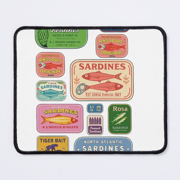 Item preview, Vintage Sardine Label Collage Illustration designed and sold by weirdfishes123.