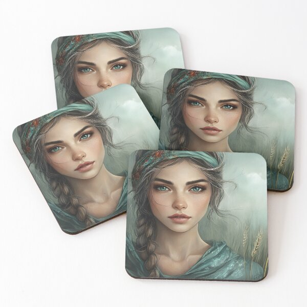 Item preview, Mystical Portrait in Serene Wheatfield Landscape designed and sold by Artessie.