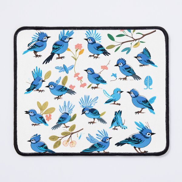 Item preview, Blues Birds Nature Harmony Cartoon Colorful Wildlife Patterns designed and sold by ART ATTACK ZONE.