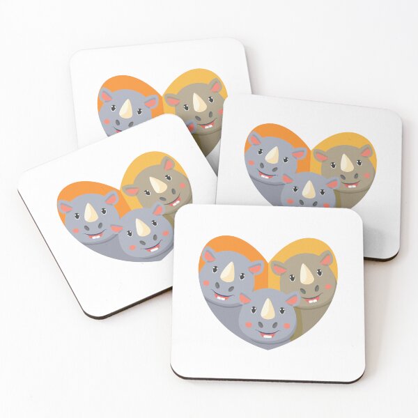 Item preview, three rhino faces on a love heart designed and sold by jazzydevil.