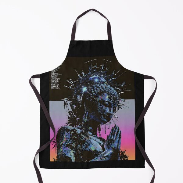 Artikelvorschau, Futuristischer weiblicher Buddha – Neon Gradient Techno Spirituelle Kunst entworfen und verkauft von Mystikos Art.