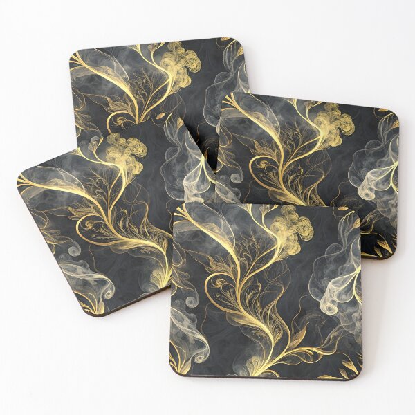 Item preview, MYSTICAL WHIRLS OF SMOKE IN WHITE AND GOLD. designed and sold by StampYourself.