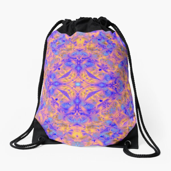 197. Blossom Golden-Sea Cross Drawstring Bag