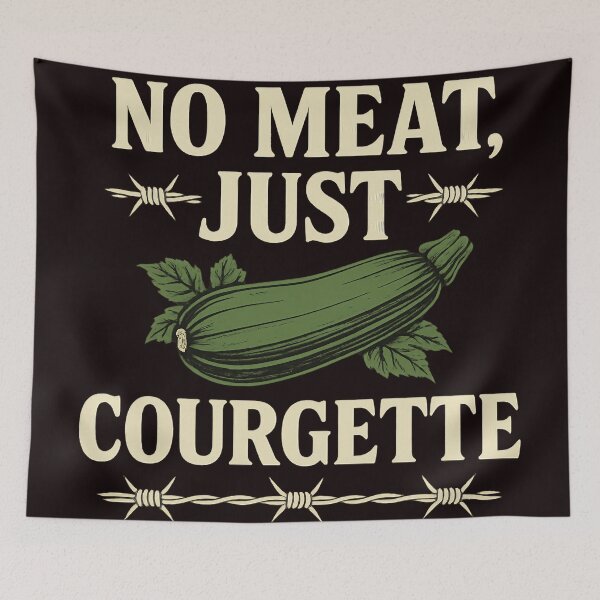 Item preview, No Meat Just Courgette Funny Vegan Quote designed and sold by IWEARUWEAR.
