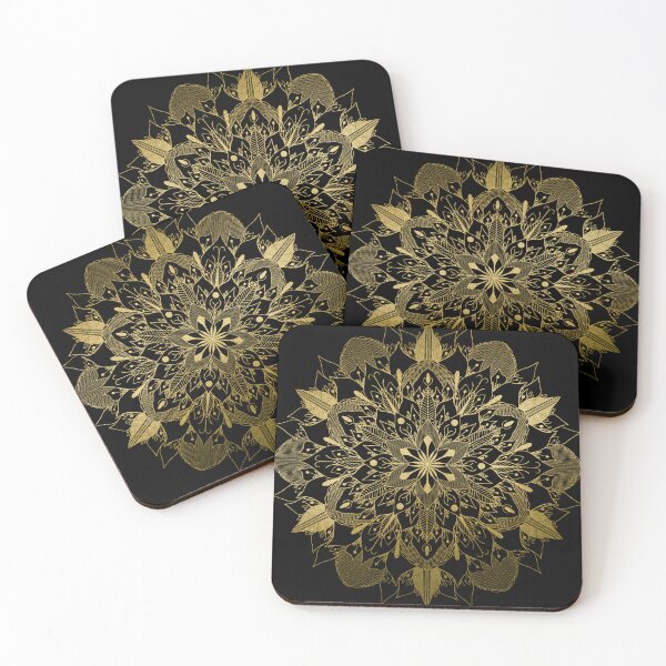 Item preview,  Infinite Mandala-Gold With Black Background designed and sold by MIK's SHOP.