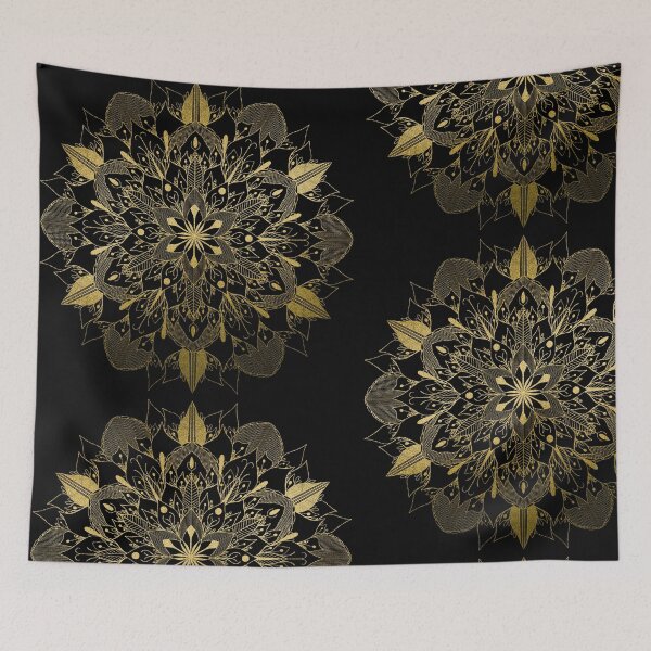 Item preview,  Infinite Mandala-Gold With Black Background designed and sold by MIK's SHOP.