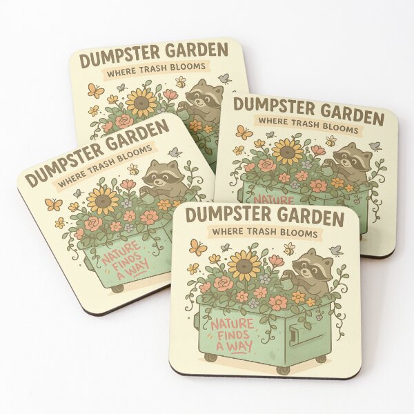 Item preview, Dumpster Garden Pastel Illustration | Cute Flower Dumpster Clipart | Whimsical Gardening Cartoon Art | “Where Trash Blooms” Funny Nature Design designed and sold by WAUZ.