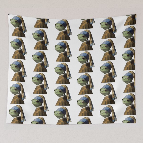 Item preview, Frog with a Pearl Earring Art Parody designed and sold by TeeARTHY.