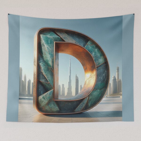 Item preview, Dubai Cityscape with Letter D – Minimalist Urban Art Design for City Lovers, Travelers & Modern Style Fans designed and sold by knalpot-design.