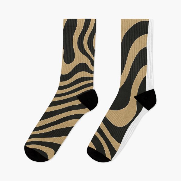 Item preview, Wavy Retro Black and Tan Abstract Pattern designed and sold by weirdfishes123.