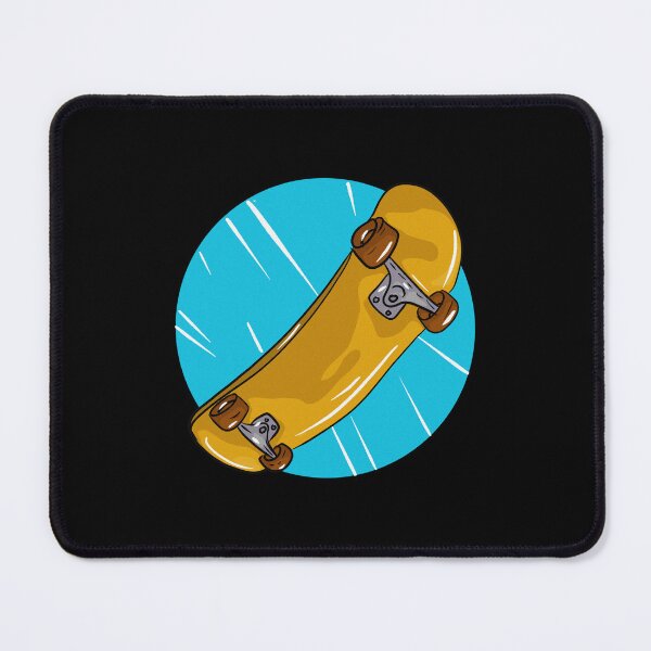 Item preview, Yellow skateboard with a light blue circle and lines designed and sold by Joncasmiart.