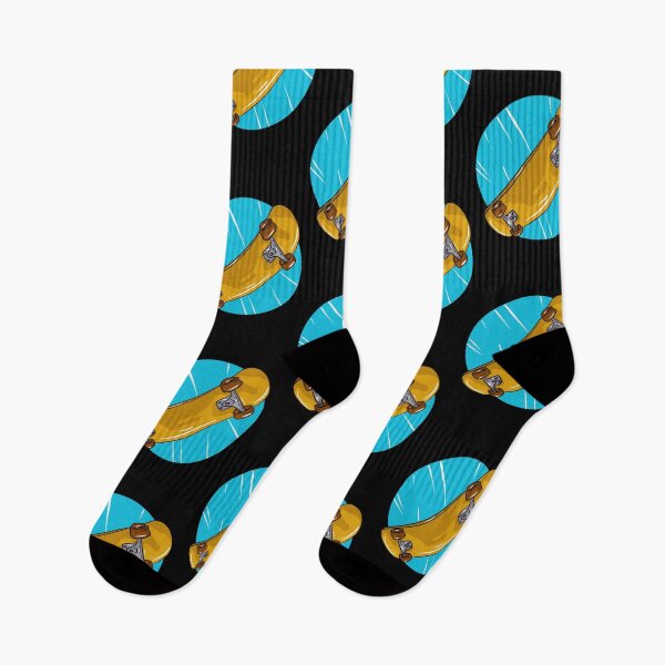 Item preview, Yellow skateboard with a light blue circle and lines designed and sold by Joncasmiart.