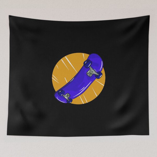 Item preview, Blue skateboard with yellow circle and lines designed and sold by Joncasmiart.