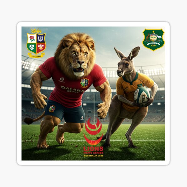 Vista previa del artículo con la obra «Gira de los Leones por Australia 2025 - Design3», diseñado y vendido por rmcreationsoz.