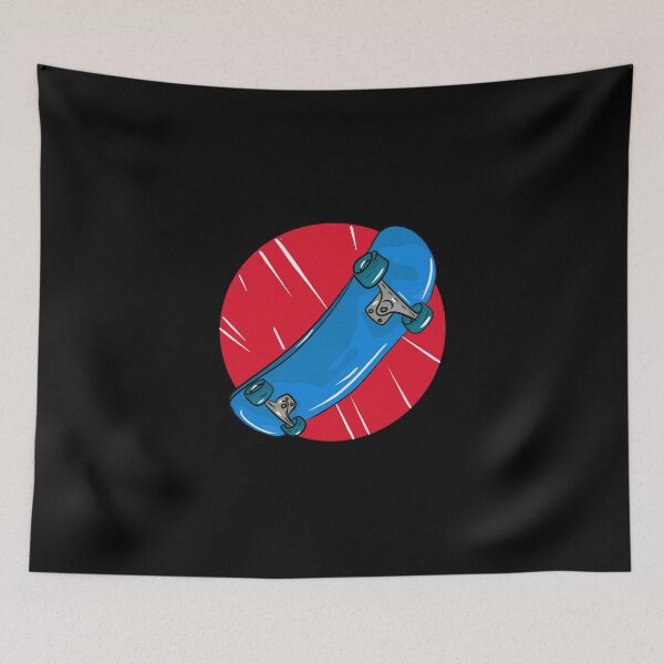 Item preview, Light blue skateboard with red circle and lines designed and sold by Joncasmiart.