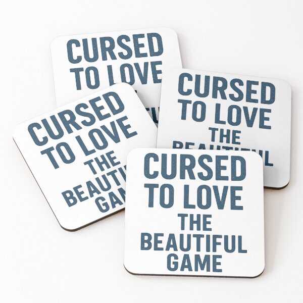 Item preview, Cursed to Love the Beautiful Game Soccer Football Fan Quote designed and sold by Pitch Please .