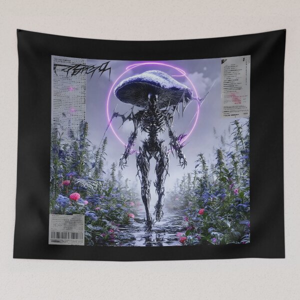 Item preview, Biomechanical Mushroom – Cyberpunk Fantasy Forest Creature Art designed and sold by Mystikos Art.