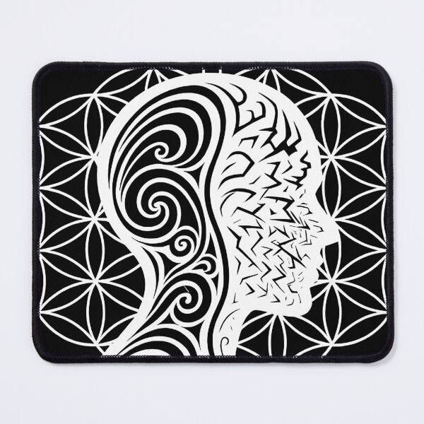 Item preview, Dissonance Within – White Fractal Silhouette on Black | Abstract Chaos vs Harmony | Dark Sacred Geometry Digital Wall Art designed and sold by WAUZ.