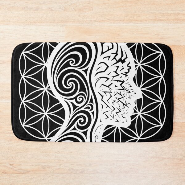 Item preview, Dissonance Within – White Fractal Silhouette on Black | Abstract Chaos vs Harmony | Dark Sacred Geometry Digital Wall Art designed and sold by WAUZ.