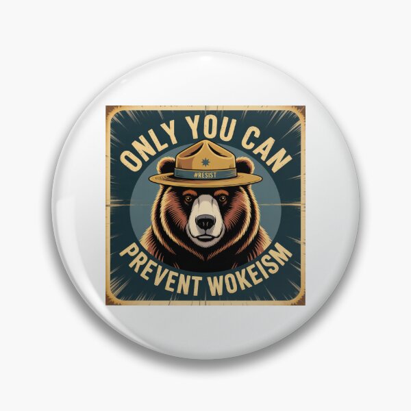 Item preview, Póster de oso "Resistir el wokeismo": diseño de sátira política retro designed and sold by Maddy V Store.