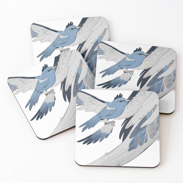 Item preview, White Blues Futuristic Avian Guardians Machines Majestic Birds designed and sold by ART ATTACK ZONE.