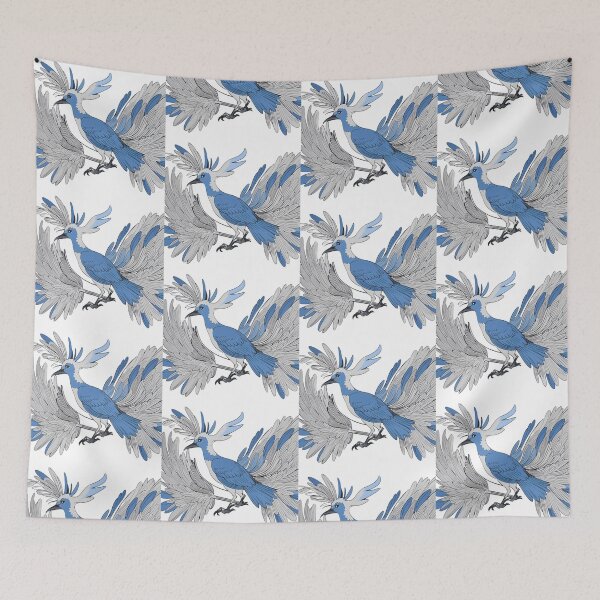 Item preview, Grey Blues Futuristic Avian Guardians Machines Majestic Birds designed and sold by ART ATTACK ZONE.