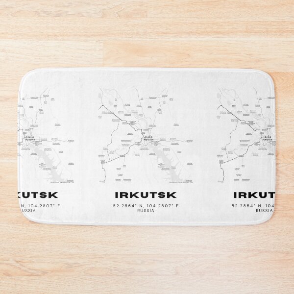 Item preview, Irkutsk Map – Minimalist Black & White Baikal City Poster designed and sold by RM-Journey.